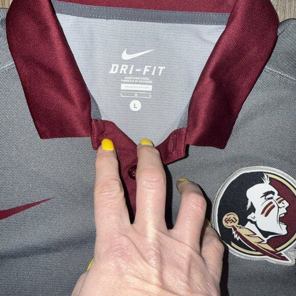 Florida State Seminoles Shirt Mens L Maroon NCAA Football Nike Dri Fit Polo - Picture 4 of 5